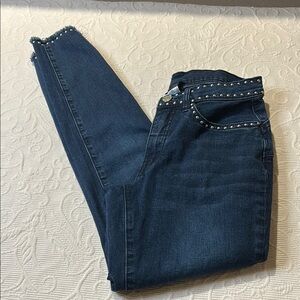 VENUS Dark Blue Studded Skinny Jeans